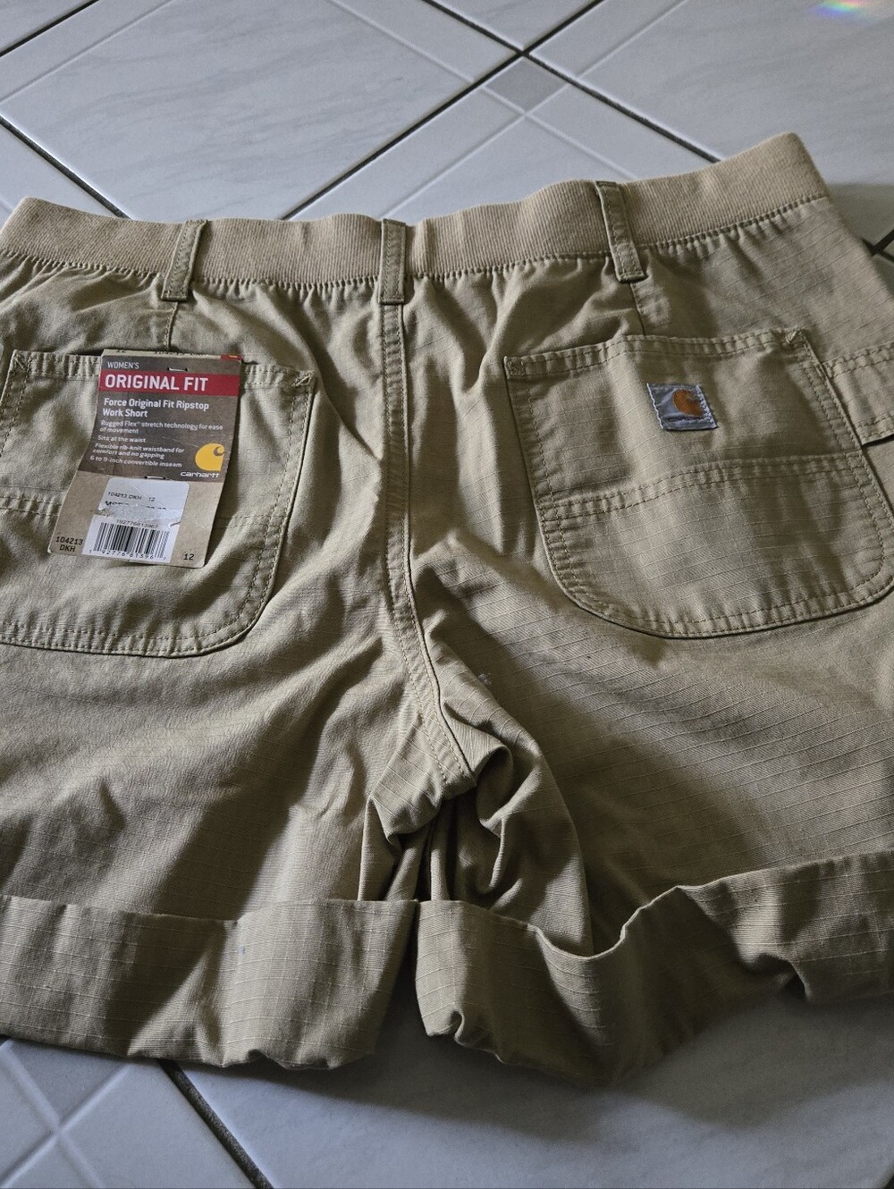 NWT Carhartt Force Original Fit Ripstop Work Shorts Dark Khaki 12